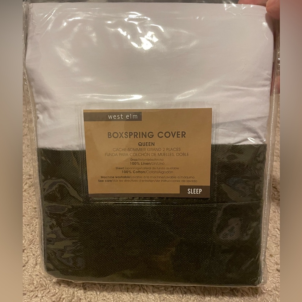 NEW west elm Linen Box Spring Cover - Queen